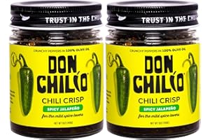 Don Chilio Chile Crisp – Crunchy Sliced Jalapenos Fried Chili Peppers in Hot Seasoned Oil – Mild - 0 Carb Keto - Use as Toppi
