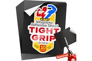 X-BET MAGNET Strong Self-Stick Adhesive Magnetic Sheets 10 Pcs (8"x10"/20x25cm) – Customizable Magnetic Paper for Photo, Magnet Stickers, Labels, Crafts; for Fridge, Lockers, Whiteboards, Office, Projects