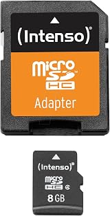 Intenso MicroSDHC Memory Card Class 4 8 GB Black