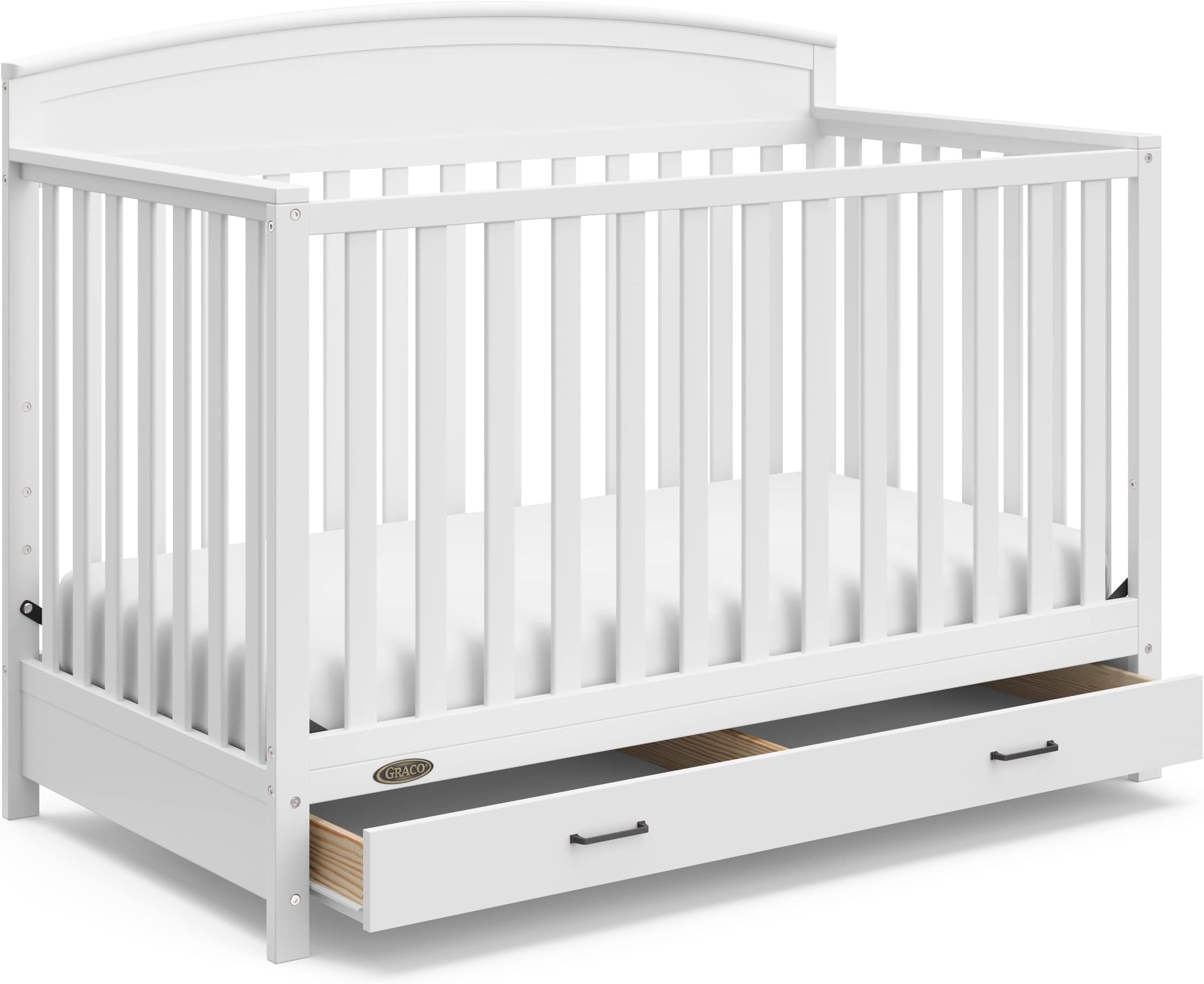 Graco Benton 5in1 Convertible Crib with Drawer (White) Converts