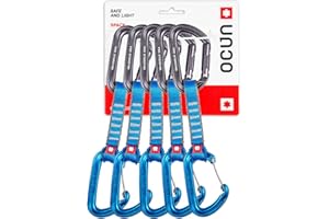 OCUN Hawk Quickdraw Combi & Wire PA 16 Carabiner 5-Packs for Rock and Alpine Climbing