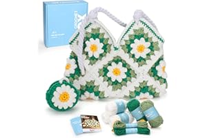 CROCHET BOX Crochet Bag Kit for Beginners - Tote Bag Starters Crochet Kit, Beginners Crocheting Kitting for Adults Kids, DIY Craft Gifts with Crochets Yarns, Hook, Step-by-Step Video, Instruction