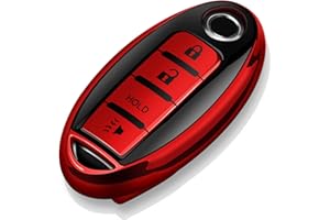 Tukellen for Nissan Key Fob Cover pecial Soft TPU Key Case Key Shell for Nissan Infiniti X-Trail Rogue Altima Quest Pathfinder Sentra Patrol CIMA Fuga Armada Teana Murano Key Cover 4 Buttons-Red