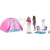 Barbie It Takes Two Camping Playset with Tent, 2 Barbie Dolls &amp; 20 Pieces Including Animals, Telescope &amp; Accessories, Toy for 3 Year Olds &amp; Up (Amazon Exclusive)