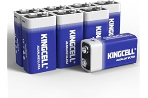KINGCELL 9V Batteries 8 Pack, Alkaline Hight Performance 9 Volt Battery with 10-Year Shelf Life，Long-Lasting Power 9v Battery for Smoke Detector and Household、Office Devices