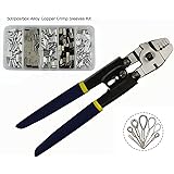 Wire Rope Swager Crimpers Fishing Crimping Tool for Copper Fishing Line Crimp Sleeves Swivels Snaps Up To 2.2mm Premium Rigging Kit (Stainless Steel Crimper Kit)