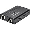 10G Media Coverter, 10 Gigabit Fiber to 10G Copper UTP Ethernet Media Converter, Mini Unmanaged 1x 100M/1G/2.5G/5G/10GBase-T RJ45 to 1x 10GBase-X SFP+ Slot 10Gigabit Ethernet Media Converter