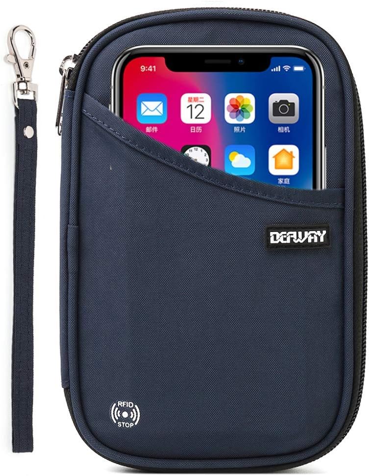 DEFWAY Passport Holder Travel Wallet Waterproof RFID Blocking Credit