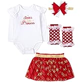 Baby Girl Holiday Outfit 4-Piece Set – Long Sleeve Bodysuit, Pants, Tutu Skirt & Headband – Halloween, Thanksgiving