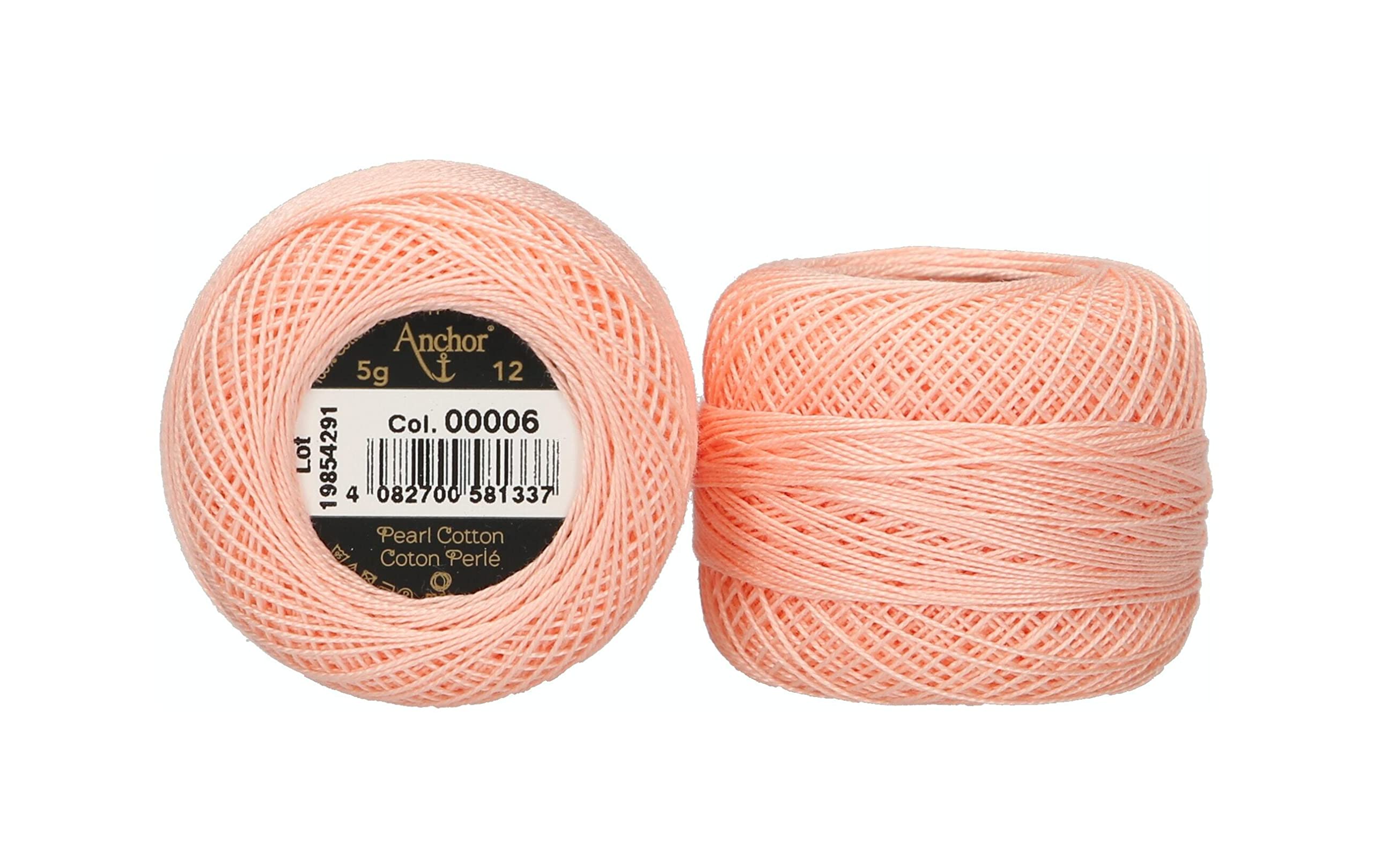 ANCHOR Pearl Yarn, Thickness: 12, Packaging: 5G, Running Length: 56M 6 Embroidery Threads