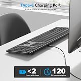OMOTON Wireless Bluetooth Keyboard for Mac 3 Bluetooth Channels Quiet Typing view 7