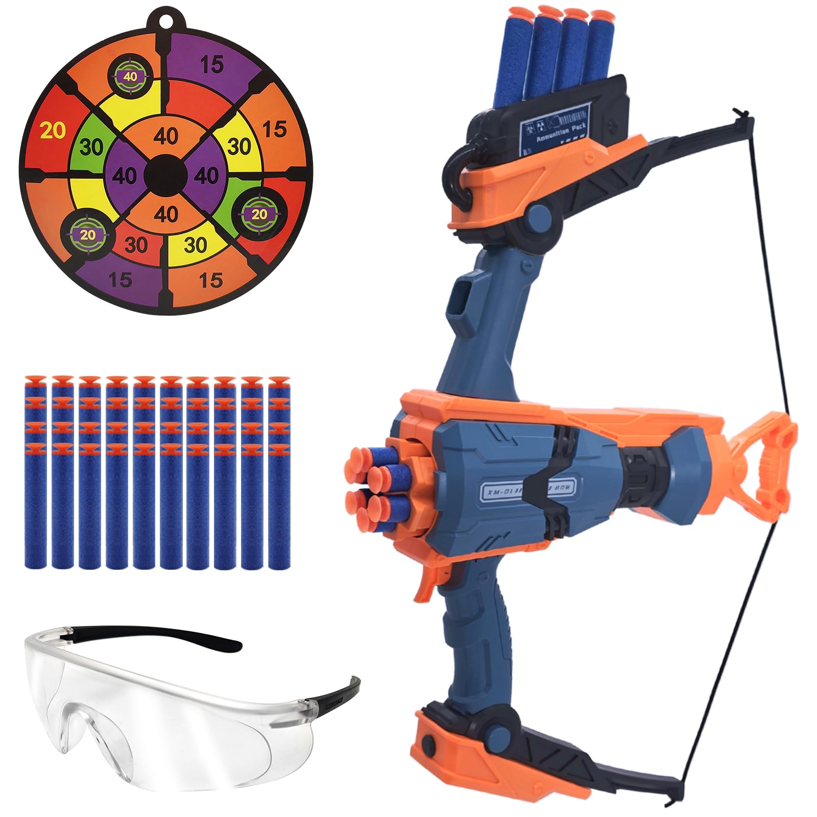 Photo 1 of Toy Bow and Arrow for Nerf Gun Bullets, 6-Dart Rotating Drum, Easy to Use