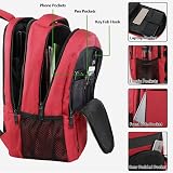 MATEIN Travel Laptop Backpack 15.6 Inch USB Port Anti Theft Water Resistant Red view 5
