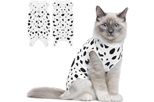 Coppthinktu Cat Recovery Suit Female Cats Onesie for Cats, Breathable Cat Surgery Suit for Surgical Abdominal Wounds Skin Diseases, Cute Kitten Spay Recovery Suit E-Collar Alternative Anti Licking