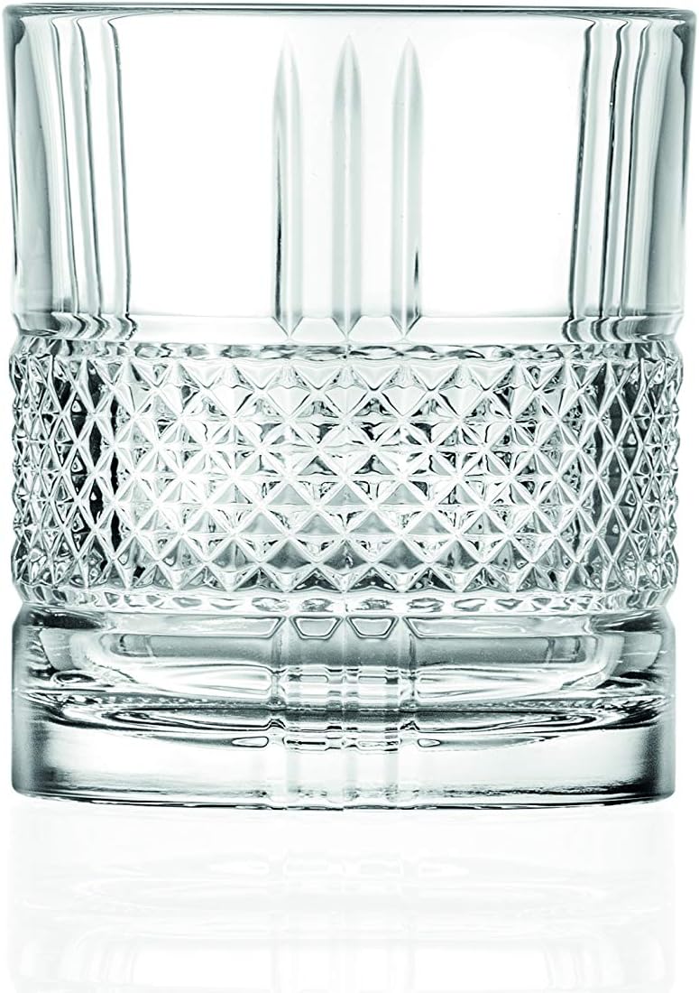 RCR 26720020006 Brillante Short Whisky Glasses, Luxion Crystal Tumblers for Water/Cocktails, 337 ml, Set of 6
