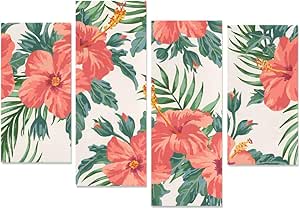 XINGCHENSS 4 Piezas Vida Decoración de Pared Plumeria Tropical Hawaiano