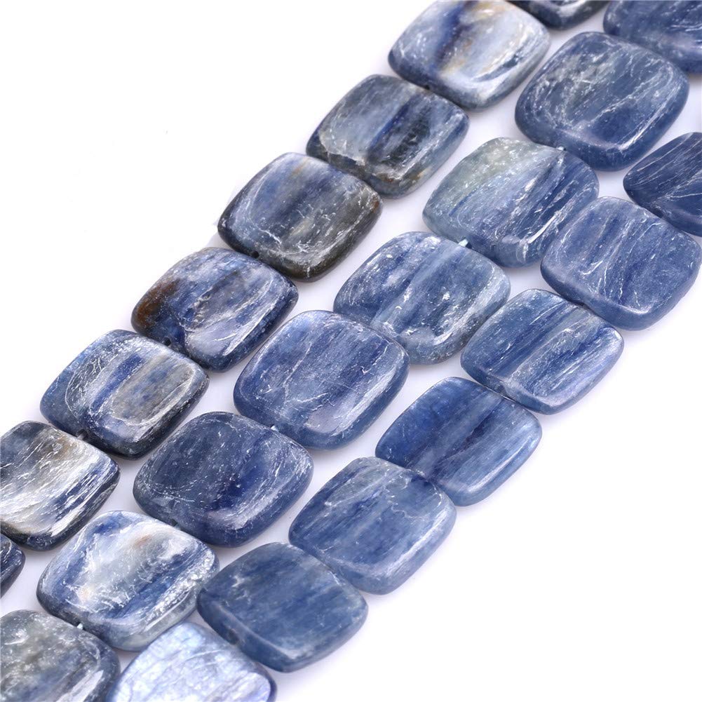 Sweet & Happy Girl's Store 16mm Square Blue Kyanite Gemstone Beads Strand 15 Inch,Jewellery Making Beads