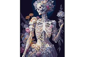 Eiazuiks Diamond Painting Kits for Adults, Skull 5D DIY Diamond Art Kits Full Drill Diamond DotS for Gift Wall Decor Gem Arts 12x16 inch