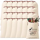 Clysee 24 Pack Sublimation Santa Blank Christmas Sacks, Large Reusable Cotton Canvas Drawstring Bags 26.8 x 18.9 in, Blank Xmas Gift Bags for Holiday DIY, Christmas Parties, Presents