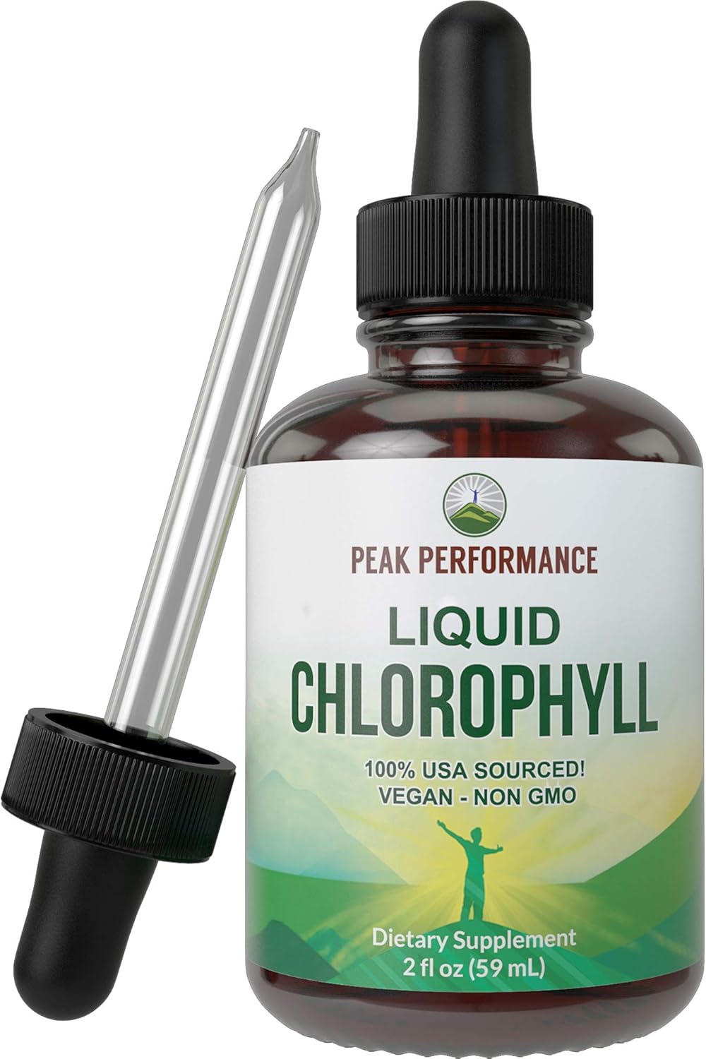 Chlorophyll Liquid Drops USA Sourced by Peak Performance. Vegan, Non