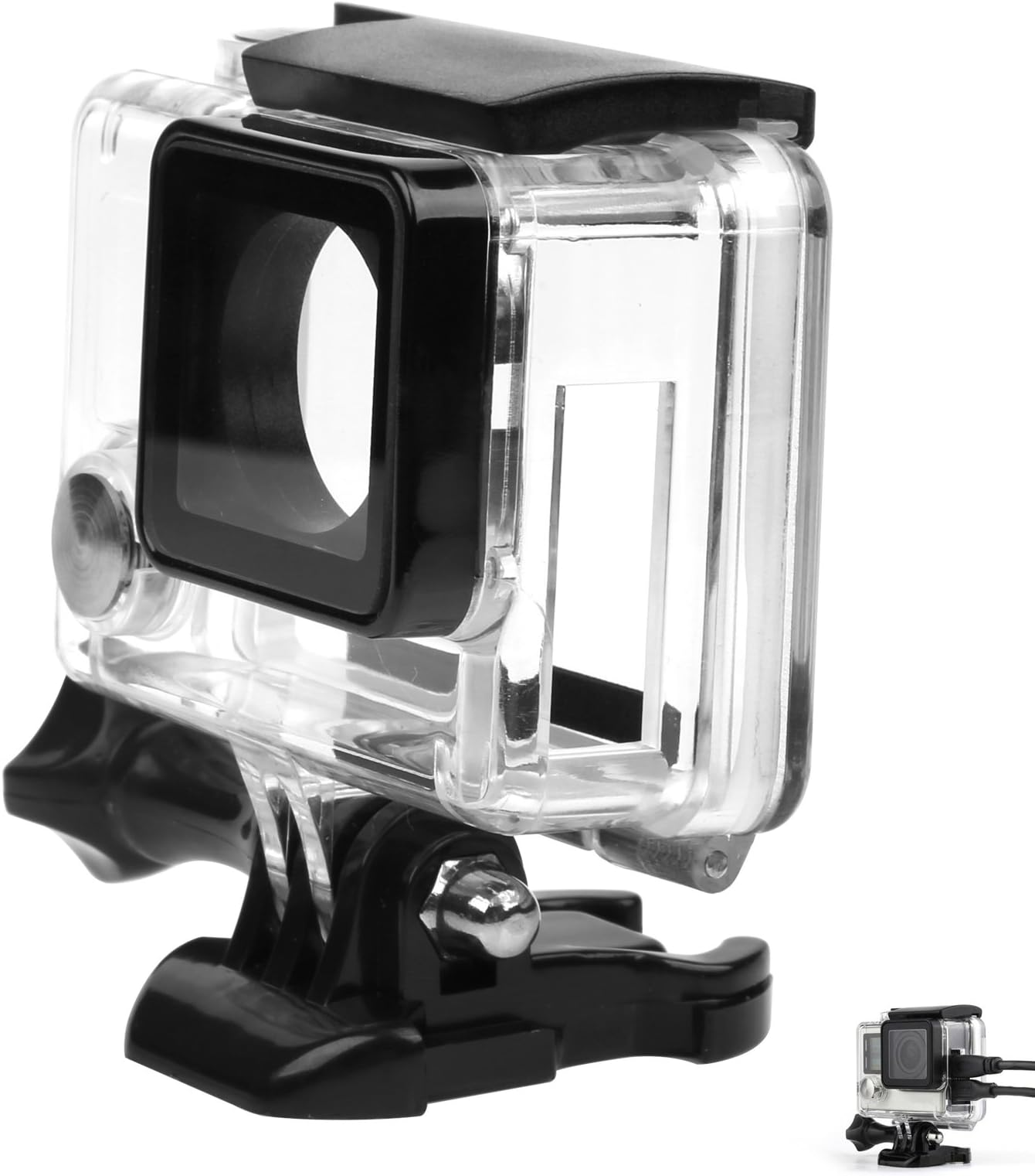 SHOOT Side Open Housing Case Wire Connectable for Gopro Hero 3+/4 Black Silver Camera