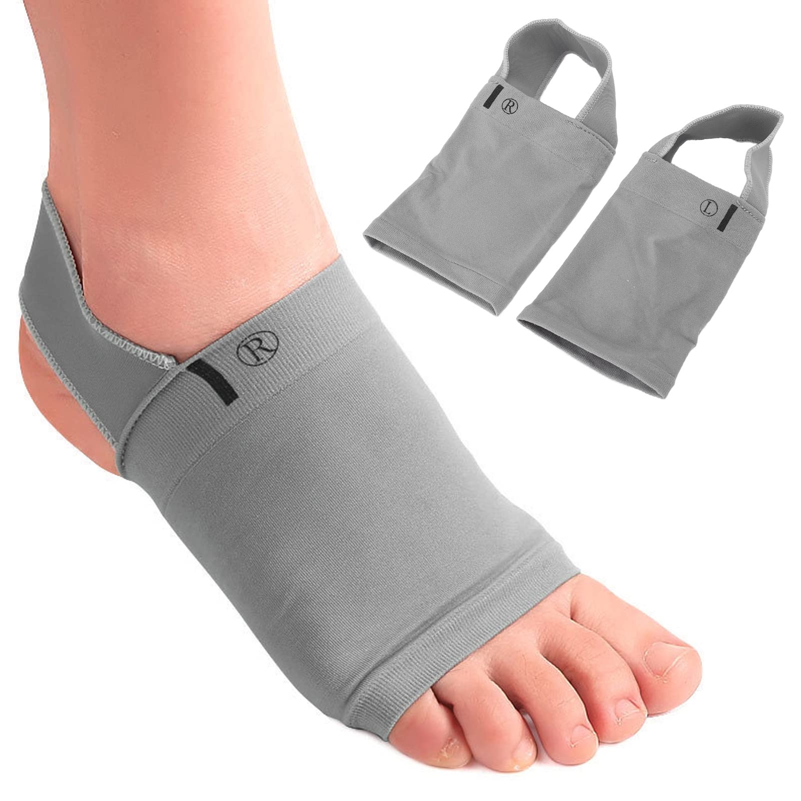 Arch Support Sleeves, 1Pair Professional Metatarsal Compression Arch Support Brace Elastic Cushioned Foot Supports Breathable Plantar Fasciitis Relief Brace for Flat Foot Support Plantar Fasciitis