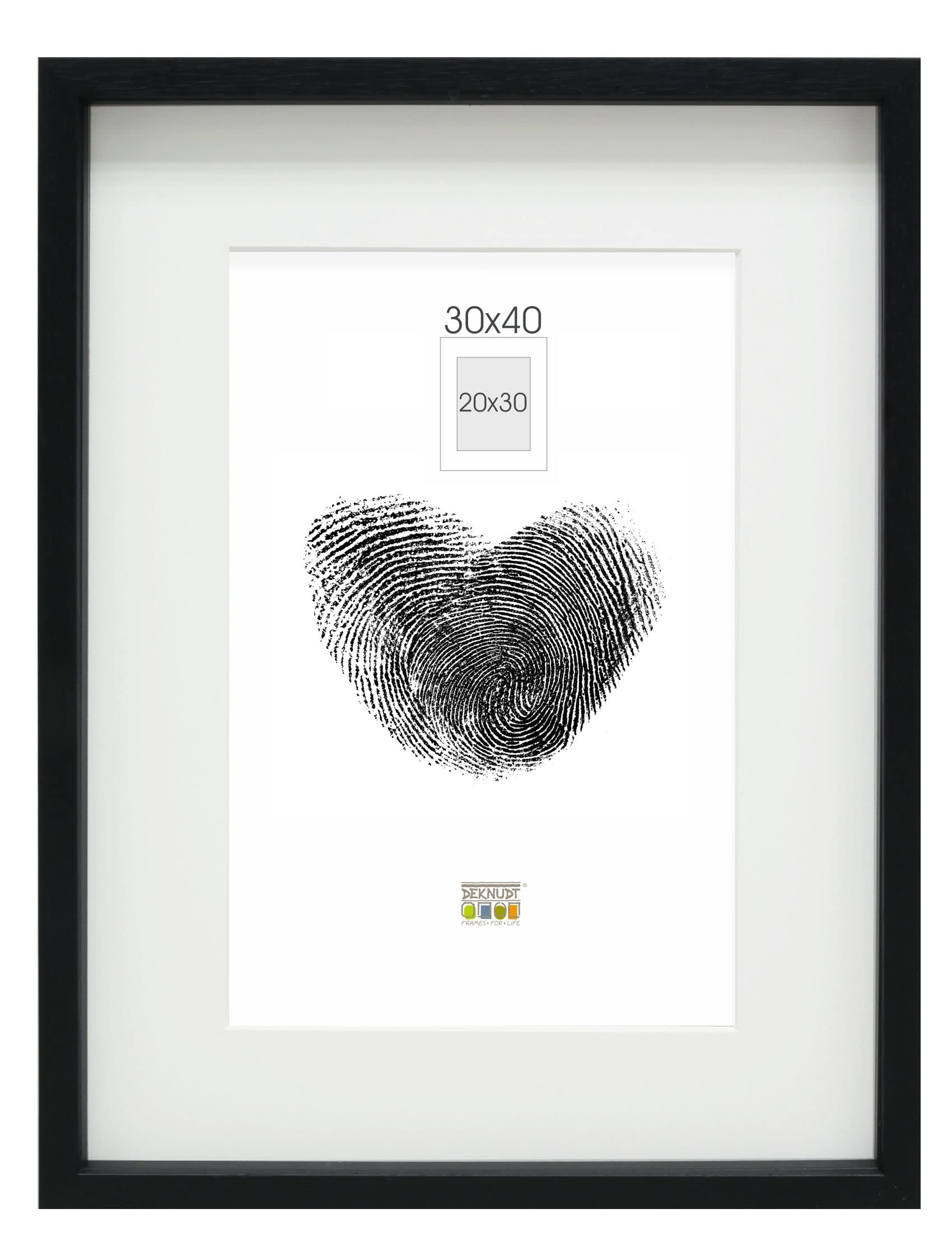 Deknudt Frames with Depth Wood Photo Frame, Wood, black, 30 x 40 cm