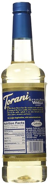 TORANI SUGAR FREE SYRUP, VANILLA, 25.4 OUNCE