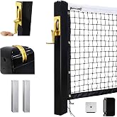 Seliyoo In-Ground Pickleball Net System, 22FT, Permanent Court | 3mm heavy Duty Carbon Steel Posts, Cast Brass Winder Crank Handle, Indoor Outdoor Concrete Embed Anchor