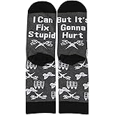 PXTIDY 2 Pairs Tattoo Artist Sock Tattoo Lover Gift Tattooist Gift Tattoo Stylist Sock I Can Fix Stupid But It's Gonna Hurt