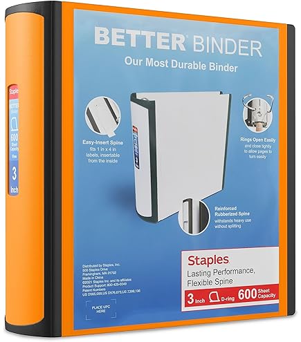 Amazon.com : Staples 3-inch 3-Ring Better Binder, Pink, 2