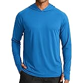 COOFANDY Men's UPF 50+ Sun Shirt Long Sleeve Fishing Shirt UV Protection Hoodie Summer Running Hiking Hooded Rash Guard