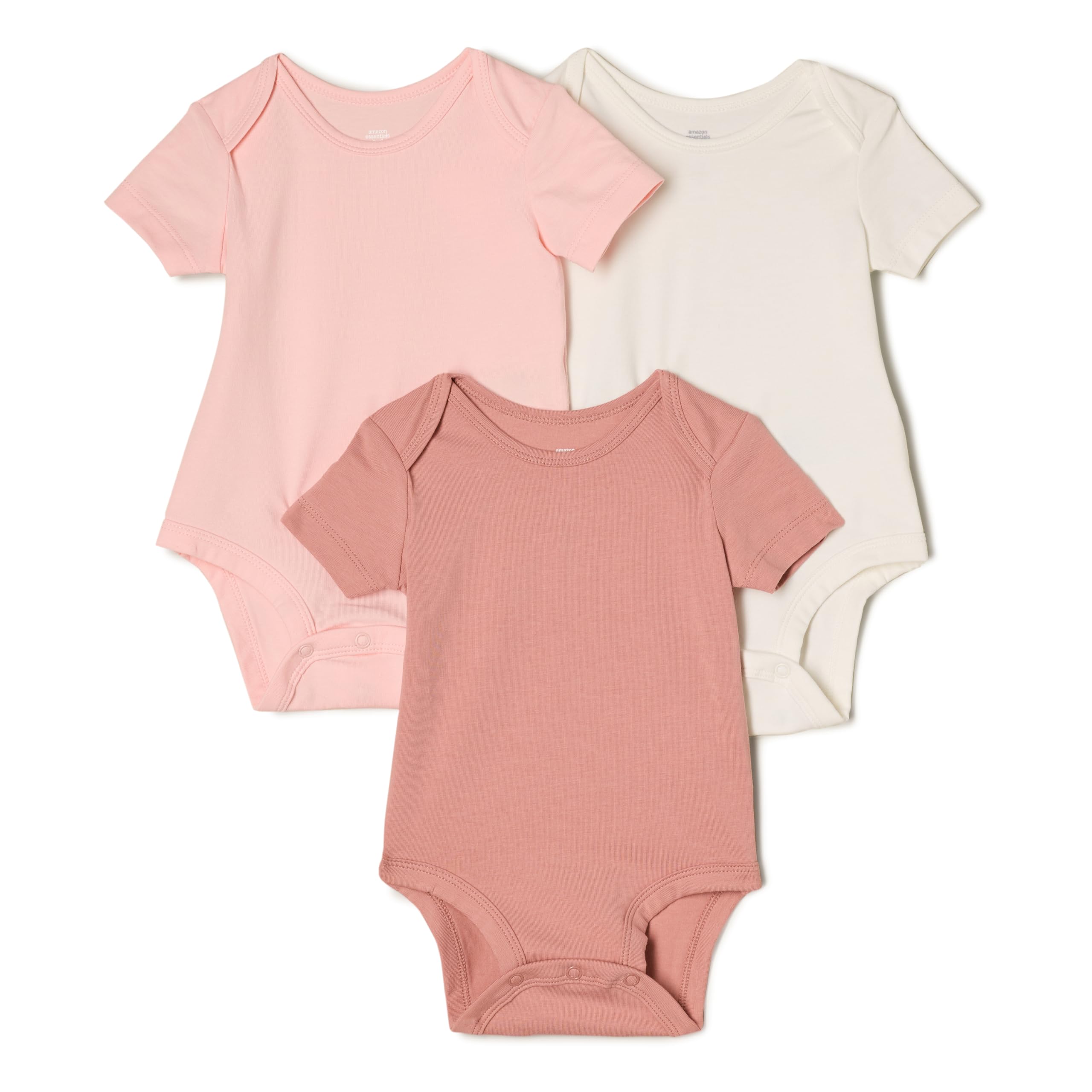 Photo 1 of ***just one Bodysuit**Amazon Essentials x Sofia Grainge Unisex Babies' Short Sleeve Crewneck Bodysuit, Ivory/Pink/Terracotta, 24 Months