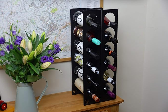 INDIAN DECOR Metal Wine Rack Storage for 12 Bottles, freestanding