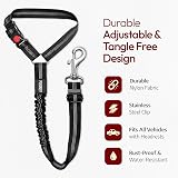 PIYAREY Dog Car Seat Belt Headrest Restraint 52-71cm Adjustable Red view 2