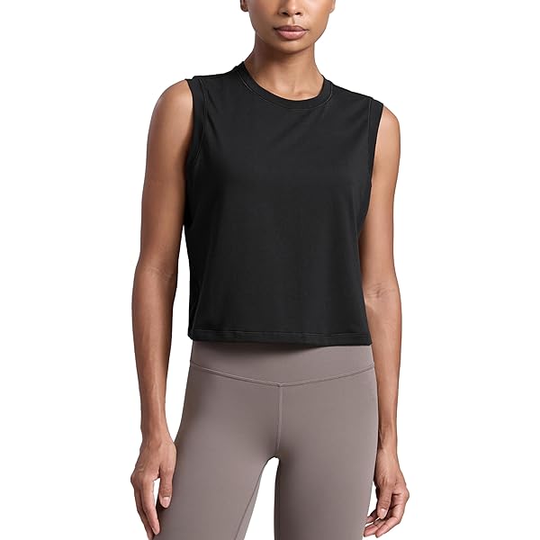 Amazon.com: CRZ YOGA Pima Cotton High Neck Cropped Tank Tops for