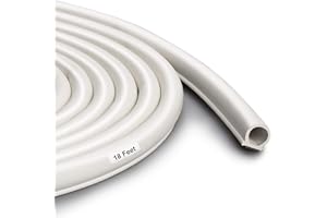 SZZSAF Weather Stripping Seal Strip for Doors/Windows, Self-Adhesive Backing Seals Large Gap， Easy Cut to Size 1 (White, 18FEET)