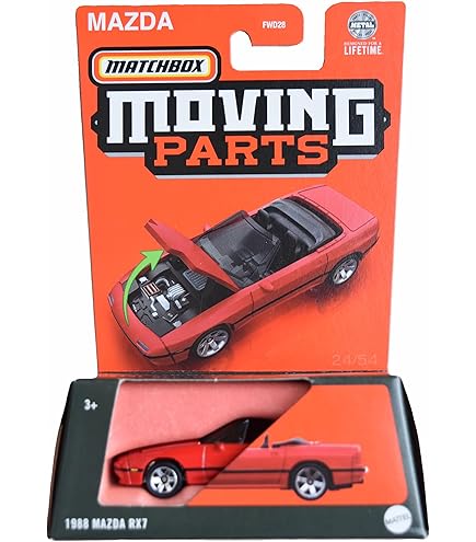 Amazon.com: Matchbox 1988 Mazda RX7, Moving Parts [red], FWD28