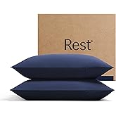 REST&reg; Evercool&reg;+ Cooling Pillowcases for Hot Sleepers, Standard, 2PCS | IONIC+ Silver-Infused Yarn for Hygienic Sleep, Cool-to-Touch, Silky Smooth for Hair, High-Elastic Snug Fit, Machine Washable