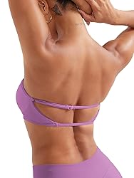 YEOREO Women Strapless Bandeau Sports Bra Padded