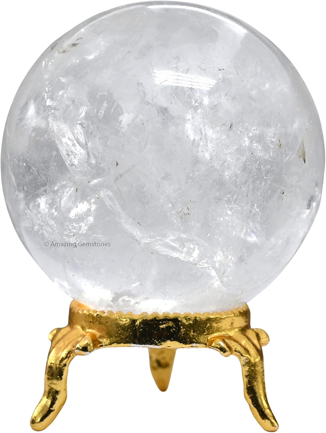 Mixed Media - Clear Quartz Crystal Ball with Stand - 2