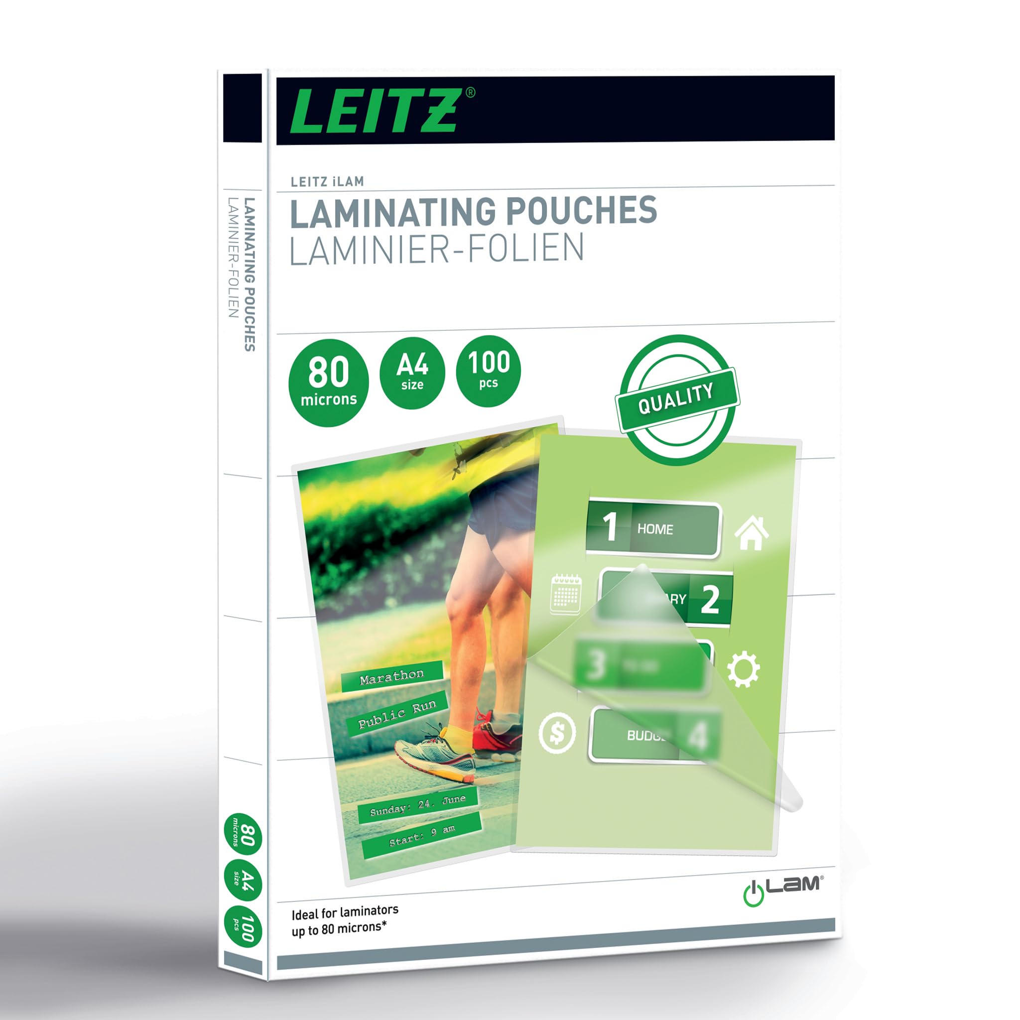 Leitz A4 33818 Glossy Laminating Pouches - Clear (Pack of 100)