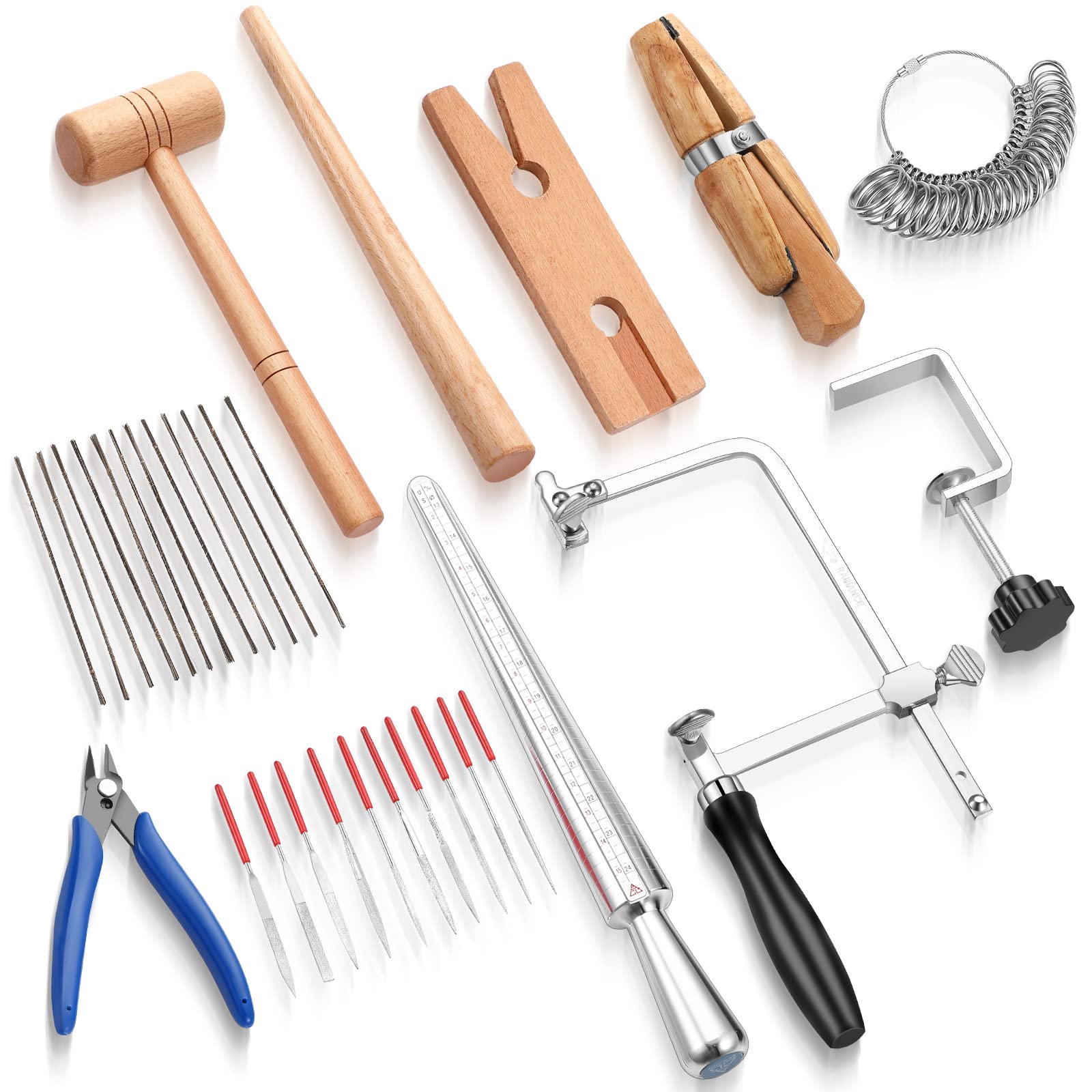 Jewelry Making Bench Tool Kit With Wooden Bench Pin Ring Clamp Saw Frame Blades
