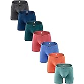 iKingsky Men's Long Leg Boxer Briefs Sexy Bulge Trunks No Ride Up Underwear Soft Men Underpanties