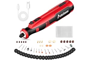 AVID POWER Cordless Rotary Tool 8V Rechargeable Grinding Tool for Dog Nail, 5 Speeds, 60 Pcs Accessories for Carving, Engraving, Sanding, Polishing and Cutting (Light Red)