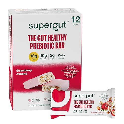Supergut GLP-1 Boosting Prebiotic Bars, Strawberry Almond - Gut Healthy  Protein Snacks & Breakfast Bars - Keto-Friendly Meal Replacement Energy  Bars for Gut Health (12 Count) in Kenya | Whizz Food Bars
