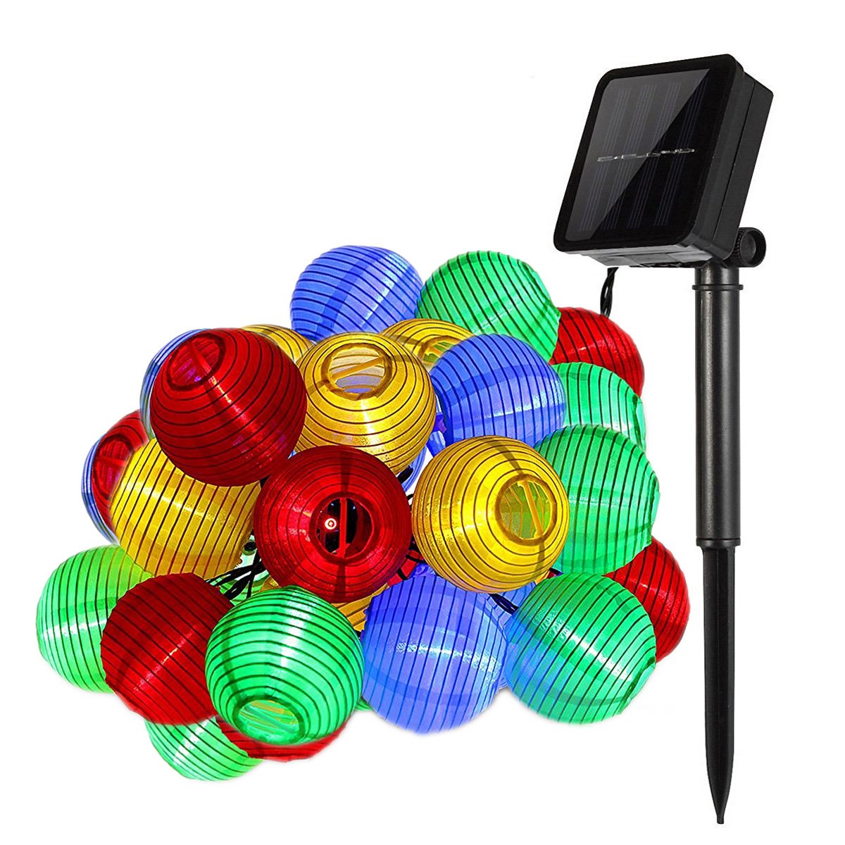 Outdoor Solar String Lights,KINGCOO Waterproof 20FT 30 LEDs Chinese Lanterns Solar Powered Christmas Fairy String Lights for Garden Patio Yard PartyHome Decoration(Multi-Color)