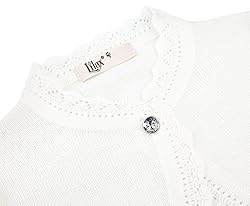 Lilax Little Girls' Knit Long Sleeve Button Closure