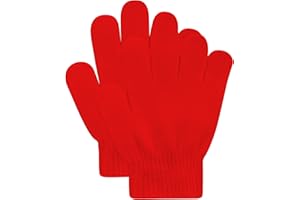 DOOVID Kids Knit Gloves Full Fingers Winter Gloves for Little Boys Girls Stretchy Warm Magic Gloves Age 5-11