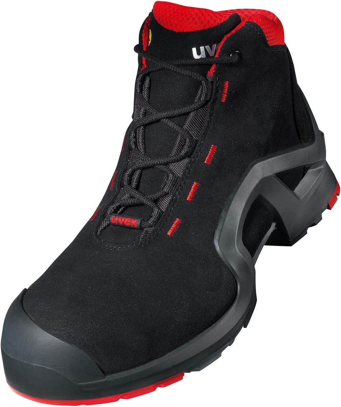 Uvex 1 X-Tended Support Work Boots - Safety Boots S3 SRC ESD - Red-Black